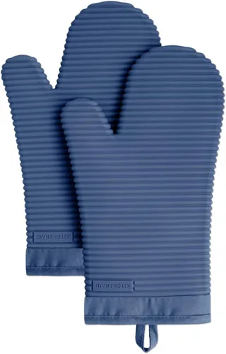 Miniatura 11 de KITCHENAID Juego de 2 guantes de horno de silicona suave acanalados, 7.5 x 13 pulgadas, color pistacho