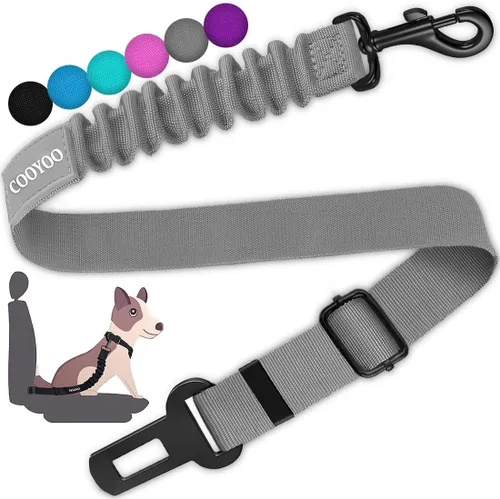 Miniatura 10 de COOYOO Cinturón de seguridad para perro, juego de 3 piezas retráctil, cinturones de seguridad ajustables para vehículo, nailon para mascotas, Set