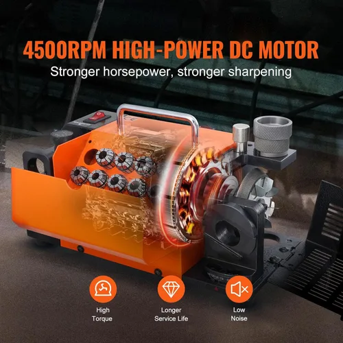 Miniatura 5 de VEVOR Afilador de Brocas, Afiladora y Rectificadora de Brocas MR-13A 3-13mm, Ángulo de Punta Ajustable de 95° a 135°, Afiladora Portátil de Brocas