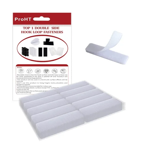 Miniatura 13 de ProHT Tiras de velcro con adhesivo de 0.8 x 3 pulgadas, 40 pares de tiras adhesivas de resistencia industrial para cojines de sofá. Resistentes
