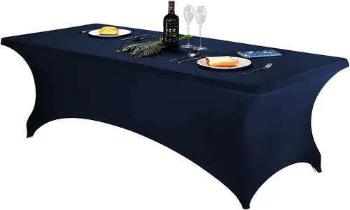 Miniatura 164 de FORLIFE - Funda de mesa de elastano, mantel ajustado de 4 pies para mesas rectangulares, funda elástica para patio, universal para bodas, banquetes