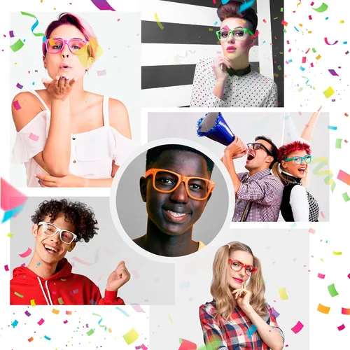 Miniatura 6 de LEICO FASHION Lentes transparentes sin receta retro para hombres y mujeres, lentes falsos para disfraz de cosplay