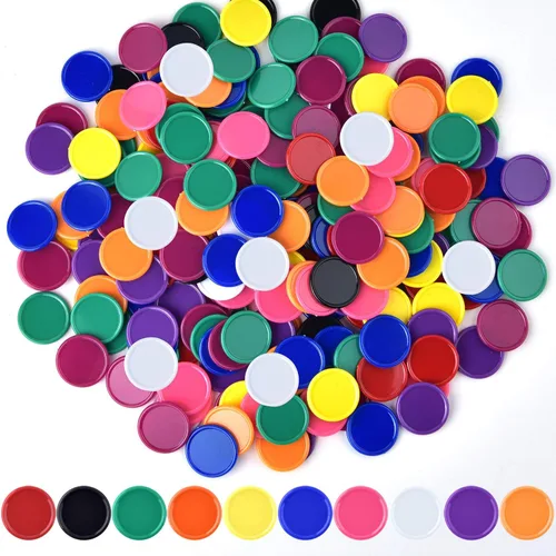 Miniatura 2 de Coopay 300 unidades de 10 colores de plástico para contadores de aprendizaje, discos de conteo de fichas de bingo para práctica de matemáticas