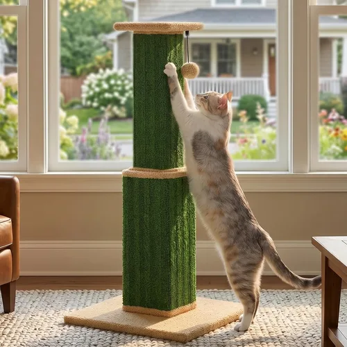Miniatura 10 de PAWZ Road Poste Rascador Grande para Gatos de 32" de Alto, Poste Rascador para Gatos de Interior Adultos, Poste Rascador Definitivo con Sisal