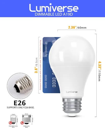 Miniatura 2 de Paquete de 24 bombillas LED A19, 9 vatios [equivalente a 60 W], luz blanca diurna de 5000 K, bombilla base E26, no regulable, bombillas de 800 lm