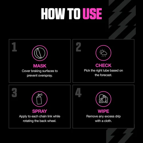 Miniatura 5 de Muc-Off Lubricante de cadena seca para motocicleta, fórmula sintética ultraduradera, lubricación de larga duración, máxima protección de cadena