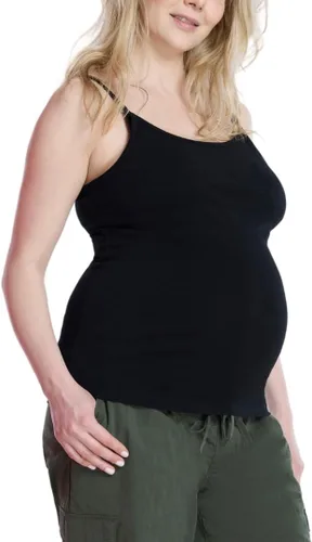 Motherhood Maternity Camiseta sin mangas de lactancia con clip para mujer con correas ajustables y brasier integrado para lactancia materna