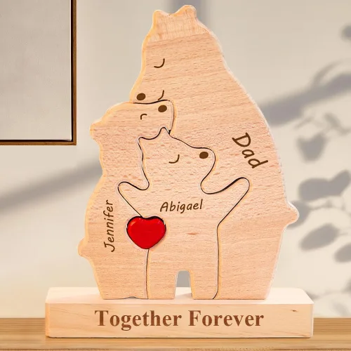 Miniatura 18 de Pies de bebé de madera personalizados con nombres de familia, We are One, rompecabezas de nombres de miembros de la familia personalizados, regalos