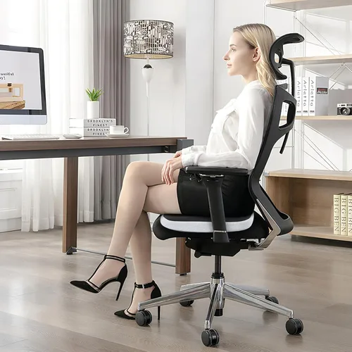 Miniatura 7 de GOFORIT Cojín de asiento de espuma viscoelástica moldeada, diseño de espuma de doble capa, cojín ergonómico para aliviar el dolor de ciática