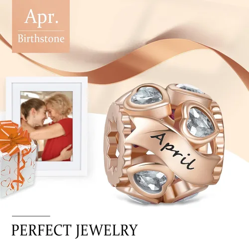 Miniatura 20 de Abalorio de plata de ley 925 con piedra natal de Ningan, abalorio de corazón para pulseras y collares, regalo de cumpleaños para mujeres y niñas