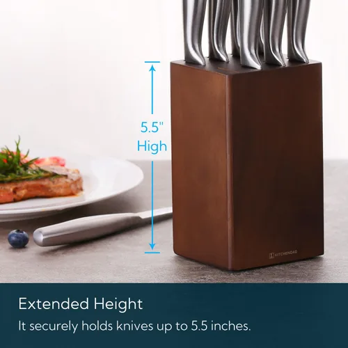Miniatura 3 de Soporte para cuchillos de carne de 5.5 pulgadas sin cuchillos con 8 ranuras, solo bloque de almacenamiento de cuchillos de carne, organizador