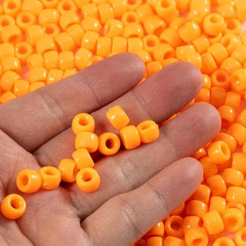 Miniatura 2 de Gxueshan 1000 piezas Cuentas de poni acrílicas de un solo color 6x9mm, cuentas de poni a granel para hacer pulseras, cuentas de plástico, cuentas