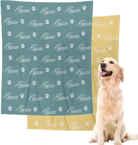 Miniatura 7 de Manta personalizada para perros con nombre – Manta personalizada para perros grandes, medianos y pequeños, manta suave y acogedora, regalo