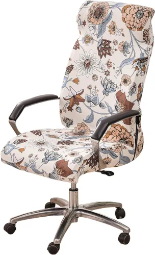 Miniatura 42 de CRFATOP Funda elástica para silla de oficina de computadora con cremallera duradera, funda para silla de escritorio giratoria universal, respaldo