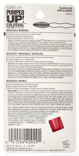 Miniatura 3 de Máscara de pestañas lavable Maybelline New York, Glam Negro