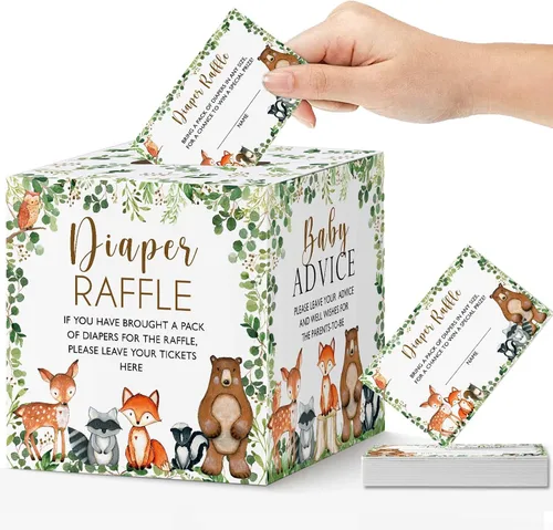 Miniatura 9 de Yuzioey Woodland Guess How Many Animal Crackers - Juego de adivinanzas, caja de juego de adivinanzas para baby shower de bosque y oraciones