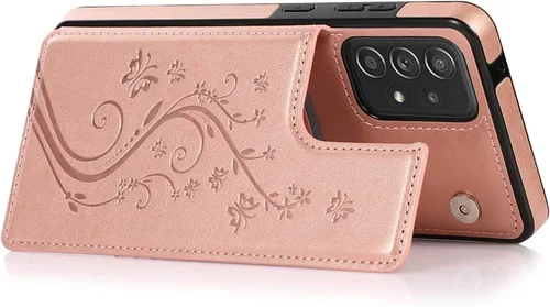 Miniatura 5 de Funda de teléfono para Samsung Galaxy A52 5G/4G con protector de pantalla de vidrio templado y tarjetero con soporte para tarjetero, soporte