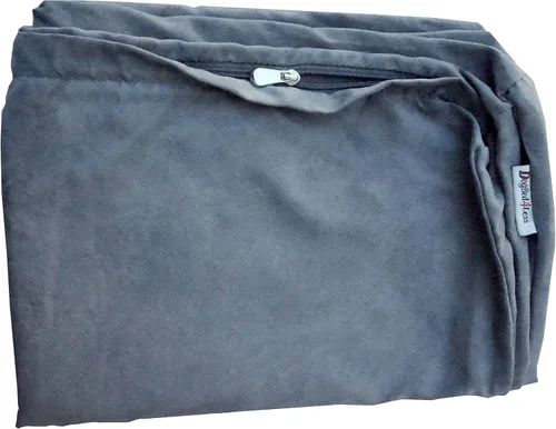 Miniatura 7 de Dogbed4less 35 x 20 x 4 pulgadas. Tamaño pequeño y mediano: funda de repuesto externa de tela de gamuza en color gris con forro de cremallera
