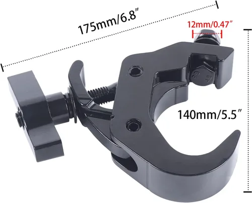 Miniatura 4 de Paquete de 8 abrazaderas de iluminación de escenario, braguero de luz de DJ resistente para carga de 1.575-2.047 in, 330 libras, abrazadera