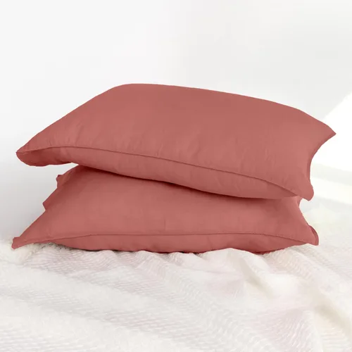 Linen World - Juego de 2 fundas de almohada de lino, 20 x 30 pulgadas, tamaño estándar/Queen, fundas de almohada 100% lino natural francés, fundas