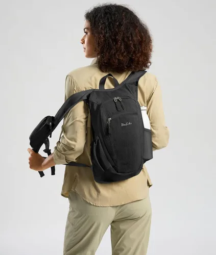 Miniatura 3 de Uselike 10L Mochila pequeña de senderismo para viajes, mochila de día plegable, ligera y compacta para mujeres y hombres, Negro, Pequeño, Compacto