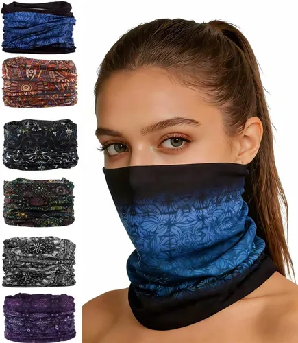 Miniatura 7 de KINREE 6 unidades de protección UV de verano multifunción diadema cuello polaina cabeza cabeza máscara máscara mágica bufanda bandana