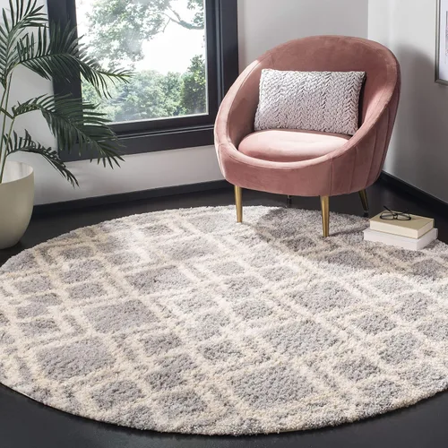 Miniatura 13 de SAFAVIEH Berber Shag Collection - Alfombra decorativa, 2 x 4 pies, diseño marroquí, color gris y crema, no desprende pelusa y de fácil cuidado, 1.2