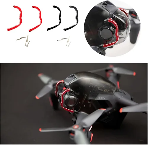 Miniatura 2 de SeiZed Barra de protección superior para dron, parachoques de cardán para DJI FPV, combo de aleación de aluminio, protector de parachoques, Rojo