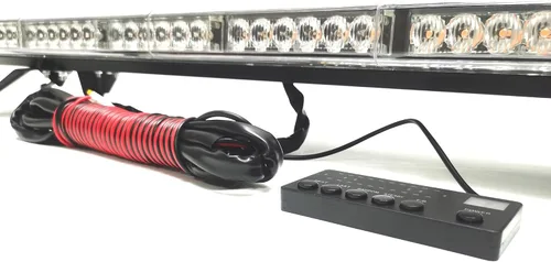 Miniatura 5 de Caja de aluminio VSLED negra de 53 pulgadas, Barra de Luz de advertencia de 108 LED (ámbar), Luz de rescate, Faro intermitente de emergencia 108 LED