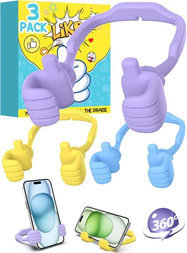Miniatura 10 de Regalos para adolescentes, niños, niñas, adultos, día del padre: Thumbs Up Lazy Phone Stand Soporte de teléfono celular para escritorio para niños