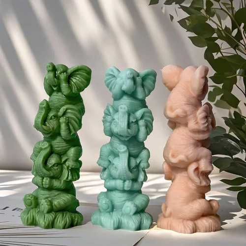 Miniatura 3 de Molde de resina animal para elefante, moldes de silicona de fundición de resina para decoración del hogar y fabricación de velas, molde en espiral