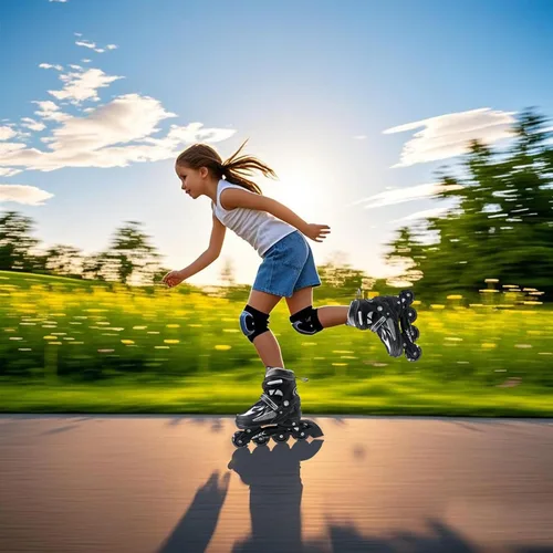 Miniatura 8 de Patines en línea ajustables para niños y adolescentes de 4 a 16 años, todas las 8 ruedas de patines en línea se iluminan, seguras y divertidas