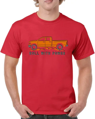 Miniatura 121 de Tee Hunt Camisetas gráficas y camisetas sin mangas para hombre Roll with Power Pickup Truck