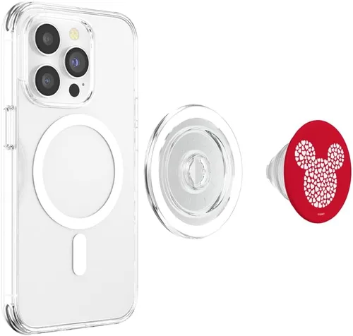 Miniatura 4 de Disney Icono de Mickey Mouse relleno de corazones en rojo PopSockets MagSafe PopGrip para iPhone