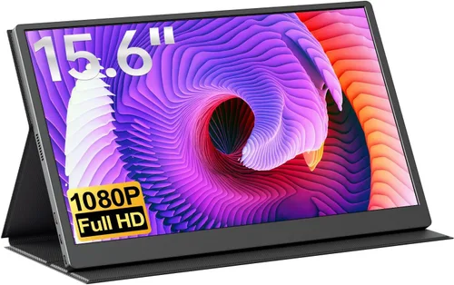 cocopar Monitor portátil de 15.6 pulgadas 1080P 60Hz 60% sRGB IPS Monitor de viaje con USB-C HDMI pantalla portátil para laptop MacBook Surface PC