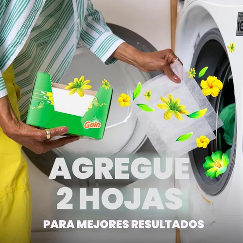 Miniatura 5 de Gain Hojas de secadora Plus Wrinkle Release, aroma original, 120 unidades, combate la estática con un toque de aroma, sábanas de lavandería