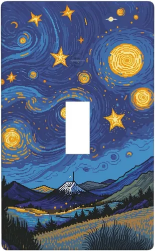Miniatura 46 de Cubiertas decorativas para interruptor de luz de astronauta, placa de pared en blanco, placa frontal eléctrica para interruptor de baño, dormitorio