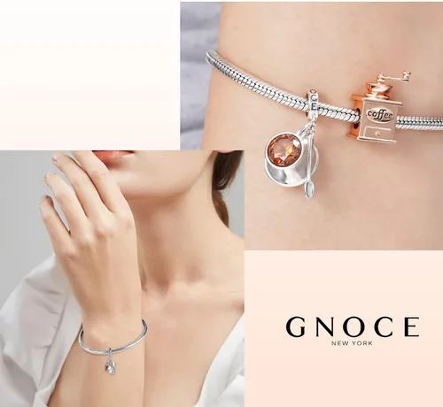 Miniatura 4 de GNOCE Rose Gold Pendant Charm for Women Sterling Silver Coffee Cup Dangle Charms for BraceletNecklace Christmas Jewelry Gift For Mom Sister Daughter
