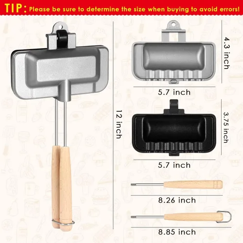 Miniatura 7 de Sandwichera 4w1h – Prensa para perros calientes y panini con parte superior de estufa, parrilla antiadherente de doble cara, se adapta a panes