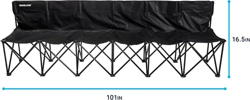 Miniatura 3 de Franklin Sports Sideline - Banco de equipo plegable para 6 personas para sentarse, fútbol + equipo deportivo, banco plegable para 6 sillas