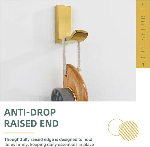 Miniatura 7 de Aomasi Gancho para bata de toalla, oro cepillado, soporte para toallas de mano de acero inoxidable 304, soporte de pared para colgar ropa de baño
