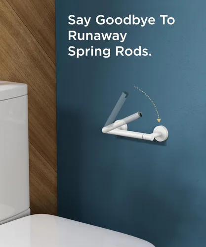 Miniatura 3 de FORIOUS Soporte de pared para papel higiénico, soporte de rollo de papel higiénico de doble poste giratorio de acero inoxidable para baño, Blanco