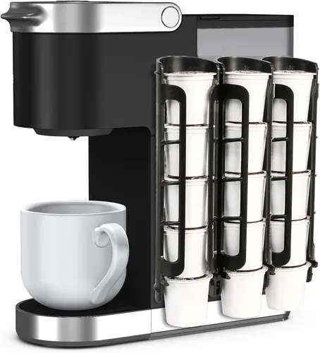 Miniatura 15 de STORAGENIE Soporte para cápsulas de café de montaje lateral, dispensador de cápsulas K Cup compatible con cafeteras Keurig, perfecto para Gris claro