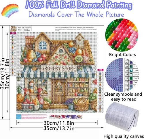 Miniatura 4 de Paquete de 4 Kits de Pintura de Diamantes Store para Adultos, Kits de Pintura de Arte de Diamantes 5D por Números, Kits de Arte de Puntos de Comprar