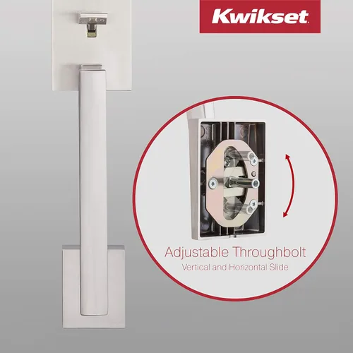 Miniatura 4 de Kwikset Vancouver - Juego de manija y cerrojo de puerta delantera, juego de manijas de entrada exterior con palanca interior reversible, níquel
