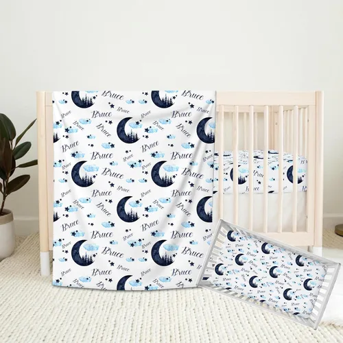 Miniatura 12 de Juego de ropa de cama personalizada para niños y niñas, juego de 2 piezas con edredón para cuna y sábanas bajeras Barco Náutico