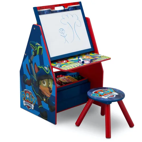 Miniatura 5 de Delta Children Juego de mesa y silla para niños con almacenamiento (2 sillas incluidas) y caballete y estación de juegos para niños, ideal