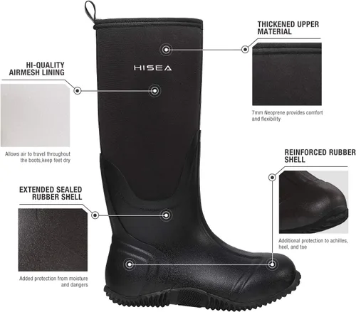 Miniatura 3 de Hisea - Botas de caza impermeables con aislamiento de media pantorrilla para mujer