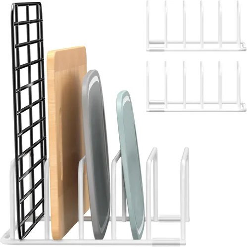 Miniatura 9 de Fikoksol Organizador de Tablas de Cortar y Estante para Bandejas de Hornear, [Paquete de 1] Organizador de Bandejas para Galletas de Metal