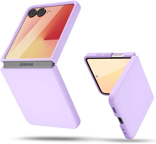 Miniatura 34 de oakxco Funda para teléfono Samsung Galaxy Z Flip 4, agarre de silicona líquida, bonita fina delgada cubierta de gel TPU de goma suave lisa